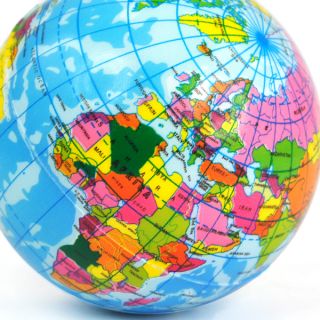 New World Map Foam Earth Globe Stress Relief Bouncy Ball Atlas Geography Toy