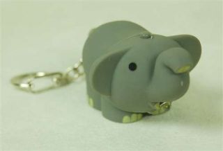 LED Keychain Elephant Toy Charm Light Sound Noise Gift