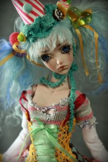 OOAK Blue Circus Porcelain BJD Double Ball Jointed Doll Forgotten Hearts