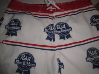 New O'Neill PBR Pabst Blue Ribbon Beer Boardshort Swim Trunks Shorts 30 Size
