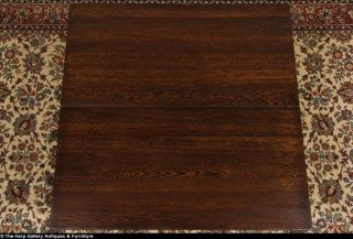 Square Oak 1900 Antique Dining Table 2 Leaves