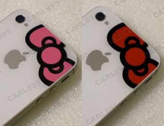 Hello Kitty Bow Pink and Red iPhone 4 4S Stickers