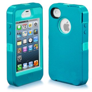 Heavy Duty Impact Hard Case w Built in Screen Protector for iPhone 4 4S Phone