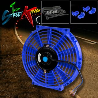 Universal Slim 10" High Performance Radiator Cooling Fan Mounting Kit Blue