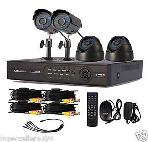 4CH DVR Indoor Outdoor CCTV Home Security Surveillance Camera System D1 Icould