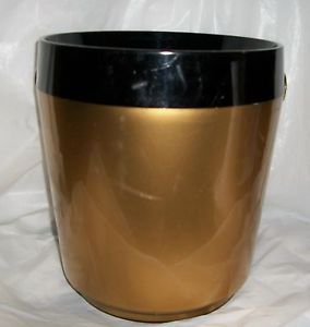 Large Gold Black Plastic Insulated Ice Bucket Retro Thermo Serv West Bend