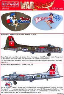 Kits World Decals 1 48 Boeing B 17g Flying Fortress Texas Raiders Yankee Lady