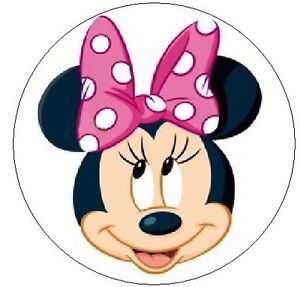 Minnie Mouse w Pink Polka Dot Bow 1" Sticker Seal Labels