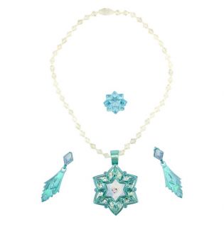Disney Frozen Necklace Ring Earrings Jewelry Set Elsa New