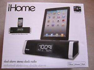 iHome ID45 Dual Alarm Clock Radio Dock for iPhone iPad iPod Charger