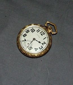 1923 Illinois Bunn 17 Jewel Pocket Watch w Gold Case