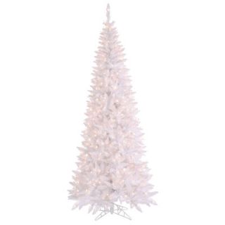 Vickerman 4.5 White Slim Fir Artificial Christmas Tree with 300 Mini Clear Lights