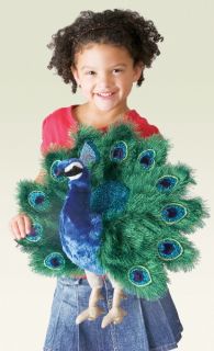 Folkmanis Puppets Peacock Plush Hand Puppet New