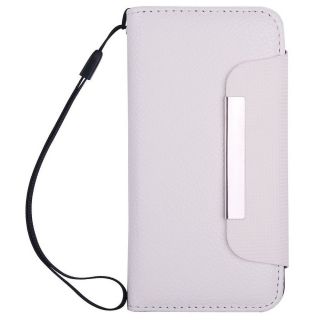 White Thin Magnetic Wristlet Wallet Card Holder Clutch Case Cover for iPhone 5c