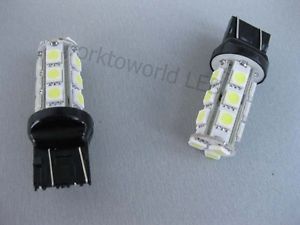2X 7443 7440 T20 18 SMD LED Tail Brake Light Lamp Bulb White