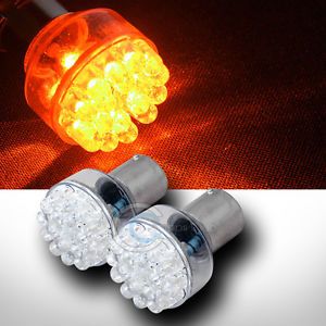 2pc Amber Orange 1156 BA15S 24x LED Parking Light Lamp Bulbs 12V 1073 1093 1129