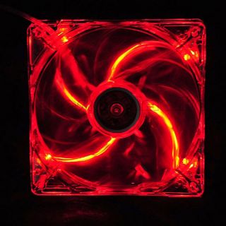 New 120mm 3 Pin Cooling Fan for Computer PC Water Cooling Red LED USA Seller