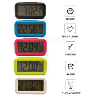 Red Green Blue White Black Alarm Clock Snooze Thermometer Calendar Backlight LCD