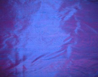 Silk Dupioni Fabric Marine Blue Purple 18"x27" Remnant