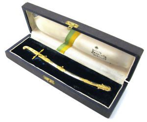 RARE Antique Sword Eberle Letter Opener Box Caxias »