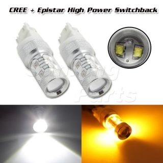 2X 4157 3157 Switchback Dual Color 50W CREE LED Turn Signal Light Projector Bulb
