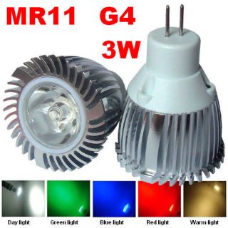 MR11 Bulb 3W LED G5 3 Pin Jewelry Lamp White Warm Red Green Blue AC DC 12V 24V