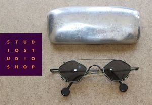 Vtg 80's La Eyeworks Mini Sunglasses Eyeglasses Metal Aluminum Case Graphics