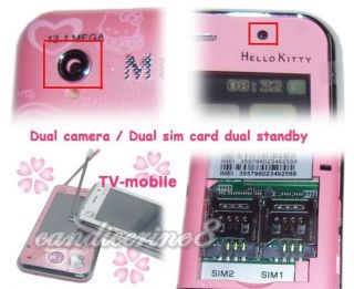 Hello Kitty Touch Screen Mini Cell Phone HK008 Java TV