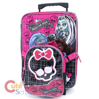Monster High Rolling Luggage Suite Case with 10" Small Backpack Set
