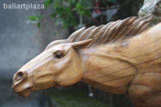 Head of Horse Wooden Sculpture Hand Wood Carved Statue Bali Art Plaza