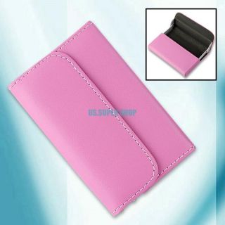 Magnetic PU Leather Metal Name Credit Business Card Holder Case Wallet Organizer