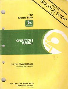 John Deere 710 Mulch Tiller Operators Manual