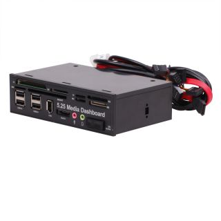 525B 5 25” USB 2 0 Multi Function Front Panel Audio Card Reader eSATA Media