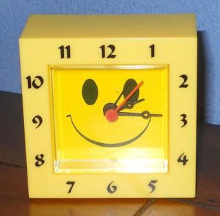 3 Yellow Smiley Face Travel Alarm Clock Lot