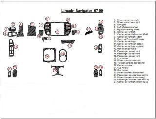 Lincoln Navigator Interior Wood Dash Trim Kit Set 2000 2001 01 2002 02