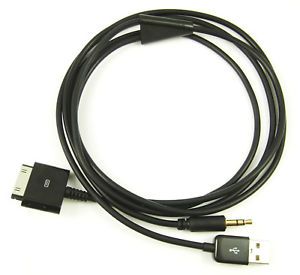 Car Aux Audio USB Cable for iPod iPhone 4G 3G 3GS C3