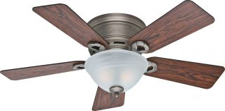 Hunter 51024 Conroy Antique Pewter Flush Mount 42" Ceiling Fan with Light