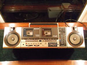 Vintage Sharp Qt 90ZG Dual Cassette Stereo Boombox Ghetto Blaster Radio VGC