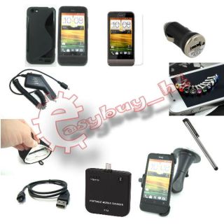 12 in 1 Accessory Bundle Pack Case Charger Cable for HTC One for HTC One V T320e