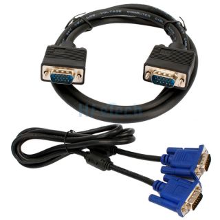 5 x New 1 5M 5ft M M SVGA VGA Male to Male Monitor Extension Cable Black Blue