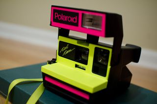 Polaroid Coolcam 600 Neon Pink and Yellow Cool Cam Instant Camera RARE