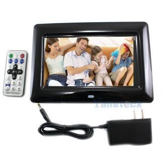 New 7 inch TFT LCD Screen Super Thin Digital Photo Frame with SD Slot Black