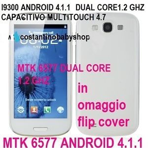 Cellulare Dual Sim i9300 CPU MTK 6577 S3 Smartphone Android 4 1 OS 3G GPS WiFi