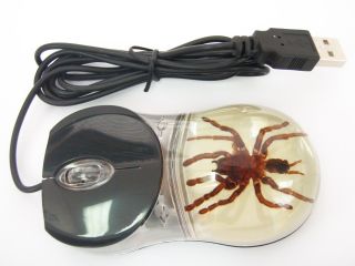 Optical Computer Mouse Tarantula Spider Black Glow