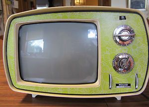 about Vintage Philco Retro Portable TV Green Pop Art Space Age Atomic