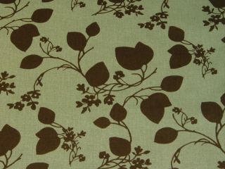 Details about Teal Brown Floral Pattern Cotton Print bty