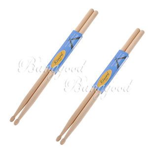 2 Pair Maple Wood Wooden Drum Sticks Band Music Musical Instrument Drumsticks 5A