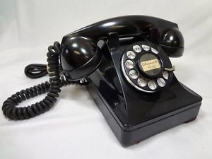 Western Electric Bell System Rotary Dial Telephone 302 w F1 Handset Bakelite