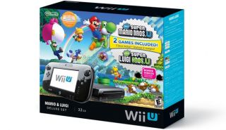 Nintendo Wii U Deluxe Console Set 32GB Black New Super Mario Bros U Pre Order 045496880866