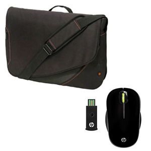 HP Laptop Messenger Bag Wireless Mouse Bundle Up to 16" LCD Notebook Case Bag